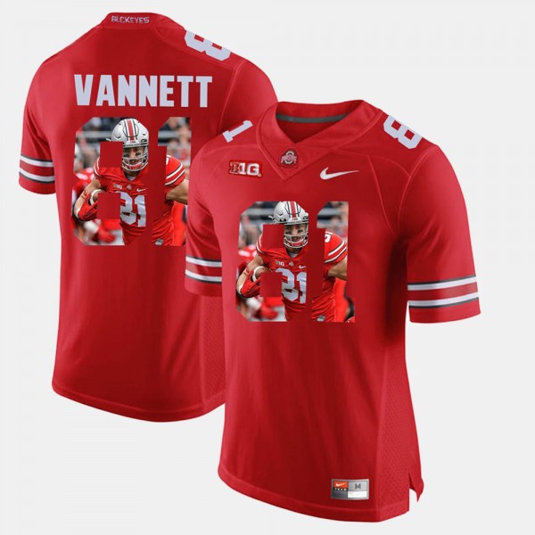 Ohio State Buckeyes Nick Vannett Men's #81 Scarlet Pictorial Fashion College Football Jersey 2404FSIC8